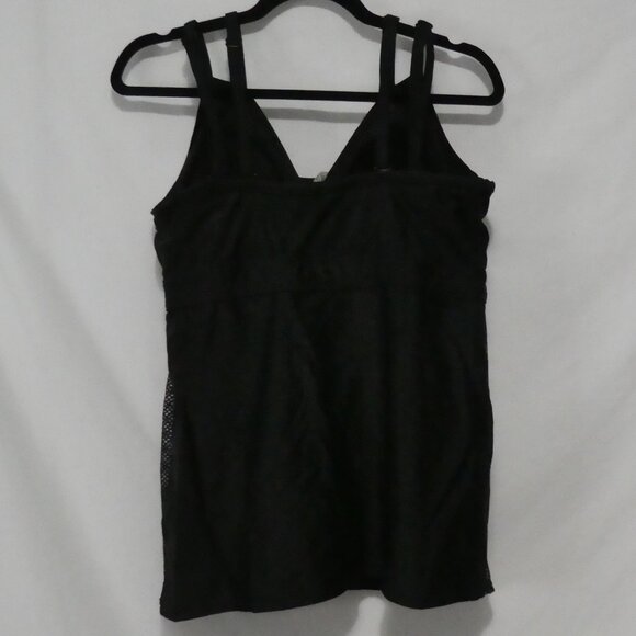CACTUS | 1X | Elegant Black Tankini | Mesh Side and Upper Panels - Picture 2 of 13